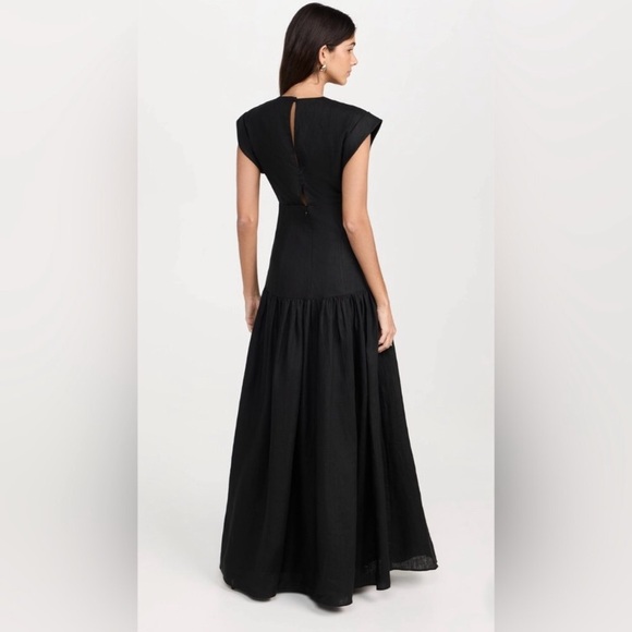 Silvia Tcherassi Hanane maxi gown black Dress with floral embroidery size small - Picture 4 of 10